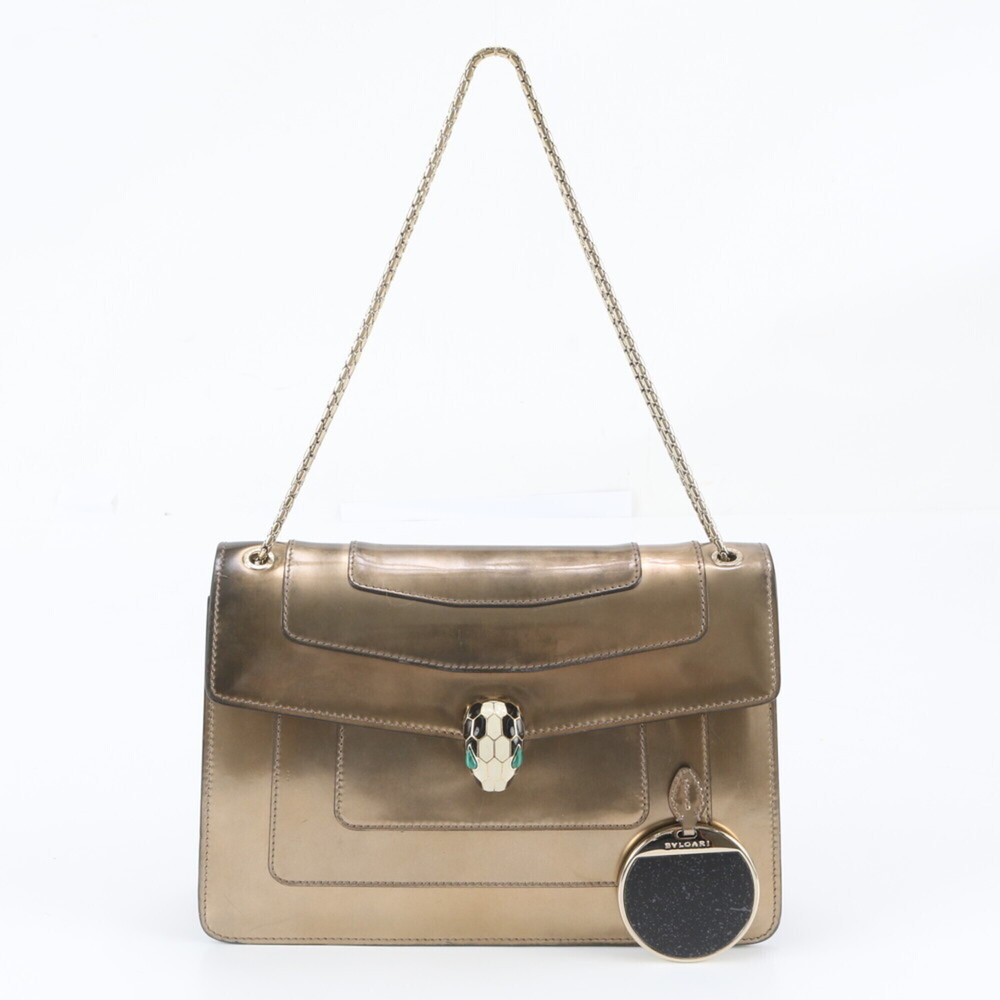 Bvlgari Serpenti Chain Leather 2-Way Shoulder Bag/Handbag for Women